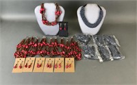 Beaded Collar Necklaces and Earrings