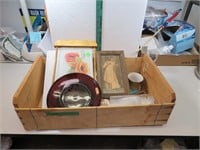 Job Lot (Pictures, Book, 2 Ruby Plates, Wood Box