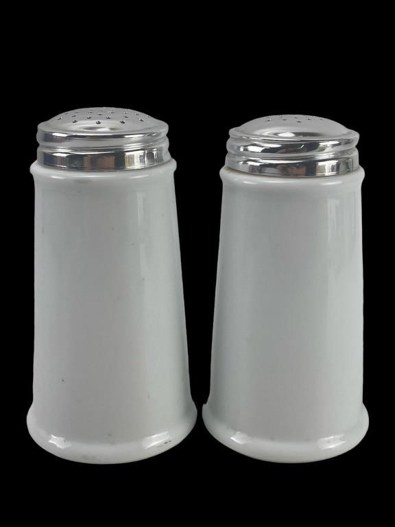 MCM Large Dansk White Salt and Pepper Shakers