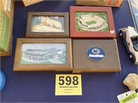 4 wooden Penn State boxes