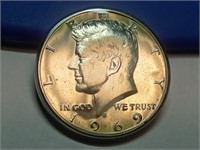 OF) 1969 S silver proof Kennedy half dollar