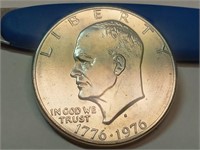 OF) UNC 1976 s bicentennial silver Ike dollar