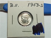 OF) BU 1953 S Silver Roosevelt dime