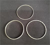Group of 3 silver bracelets