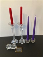 Lot of Glass Candle Sticks