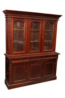 Victorian Style Three Door Bookcase,