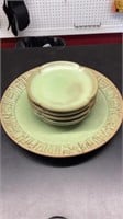 Vintage Frankoma Saucer Plates (5) and 1 Dinner