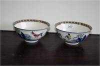 Pair of doucai chicken bowls decorated with