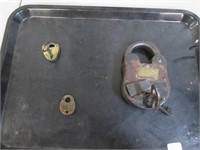 Colorado State Penitentiary Brass Lock w/Key, ++