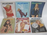 6 - 1960's & '70's Playboy Magazines