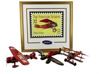 Assortment Of Model Planes and Framed Wall Decor