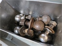 METAL BOX FULL OF TRAILER BALL HITCHES