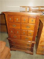 SOLID WOOD 6 DRAWER CHEST ON CHEST