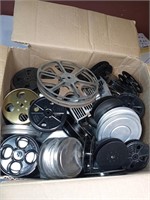 Huge Box Of Metal Movie Reels & Parts