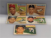 1956 Topps Baseball (5 Different Hall Of Fame Lot)