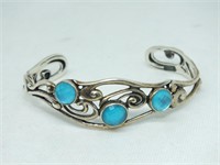 STERLING CAROLYN POLLACK TURQUOISE COLOR