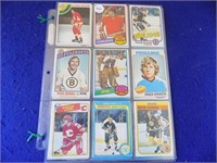 2 Sheets Hockey Cards 70's, 80's