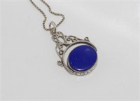 Sterling silver & lapis lazuli spinning seal