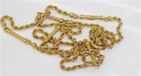 Italian 18ct yellow gold twist and barrel necklace