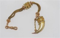 Good antique two tone gold fob chain