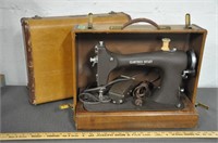 Vintage sewing machine in case, not tested