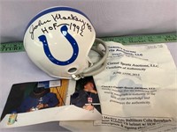 John Mackey signed Colts mini helmet W/ COA
