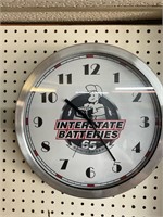 Battery operated interstate battery clock