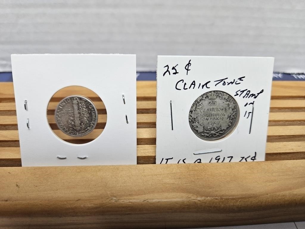 1944 USA 10 AND 1917 STAMP CLAIRTONE