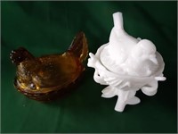 Nesting Hen & Nesting Robin Candy Dish