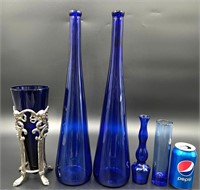 Cobalt Blue Vase Lot