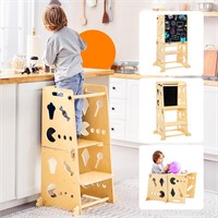 Amoveo Toddler Tower, 4-in-1 Foldable Toddler Kitc