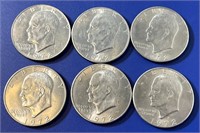 (6) 1972 Eisenhower Dollars