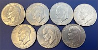 (6) 1972 & (1) 1976 Eisenhower Dollars