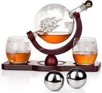 Decanter Globe Set - 2 Stones, 2 Glasses