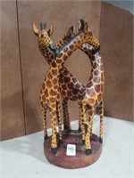 Hand Carved In Kenya Wood Giraffe Statue HB15B3