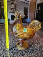 Covered Rooster Candy Dish