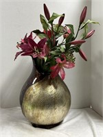 16Inch Tall Mid Century Vase with Artificial