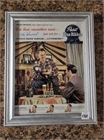 TOMMY HENRICH AUTOGRAPHED PABST BLUE RIBBON AD