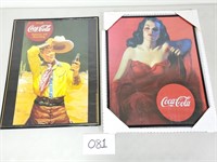 2 Framed Coca-Cola Posters (No Ship)