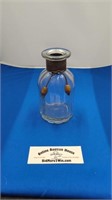 Pier 1 Implorts Art Glass Bottle w/Leather Beads