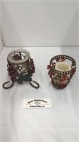 2 decorative candle holders