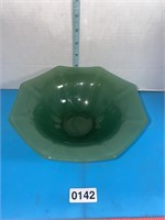 Imperial Glass Green Jade Glass Pedestal Console