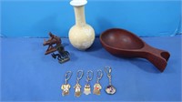 Vase, Wood Carved Items, Metal/Enamel Key Chains&