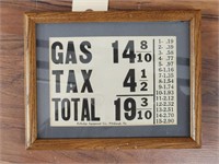 Authentic 1940's Gas Price Card