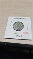 1869 shield nickel