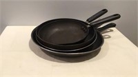 4 fry pans, used