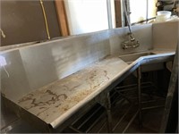 One Tub Corner Sink with Drain Boards