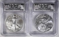 2-2014 AMERICAN SILVER EAGLE, ICG MS-70 1st DAY