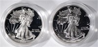 (2) 1999 Proof American Silver Eagles