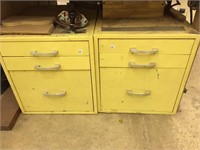 2- 3 drawer metal cabinets